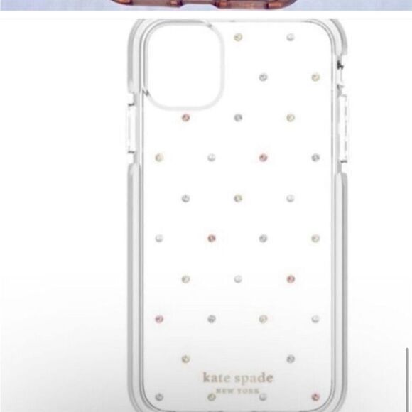 Kate Spade Hardshell Case for iPhone 11 Pro - clear Pin Dot Gems Design - Picture 2 of 5